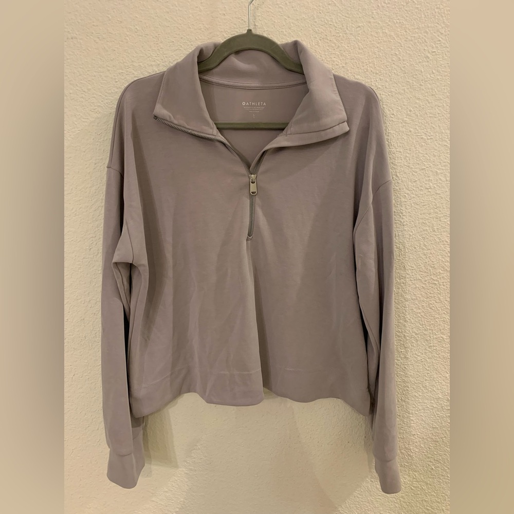 Athleta Women's Lavender Quarter-Zip Sweatshirt